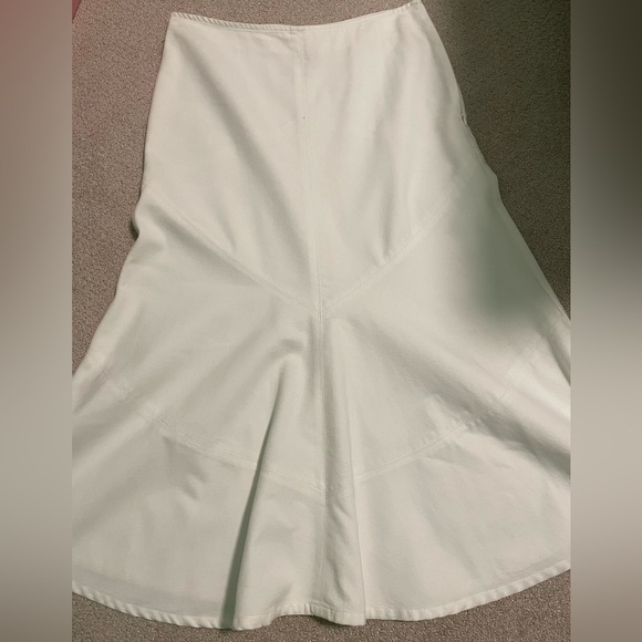 Simon Chang Denim White Midi Skirt - Picture 7 of 8